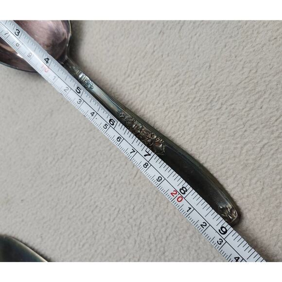 Set of 2 Serving Spoon Knife 1847 Rogers Bros Antique AMBASSADOR Silverplate - Picture 5 of 6